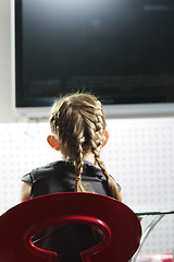 Image showing Girl watching television