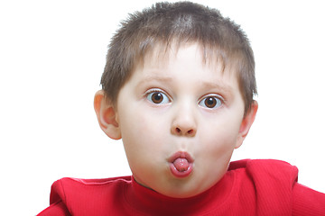 Image showing Funny boy showing tongue