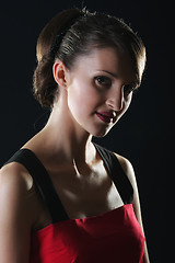 Image showing Brunette in red