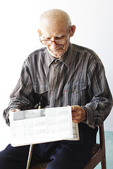 Image showing Senior man with newspaper