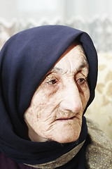 Image showing Elderly woman looking aside