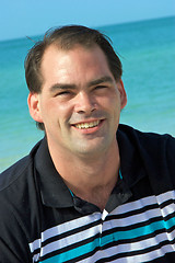 Image showing friendly man on beach