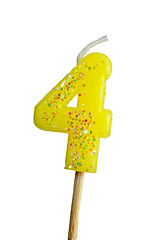 Image showing Birthday candle number 4
