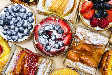 Image showing Assorted tarts and pastries