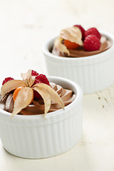 Image showing Chocolate mousse dessert