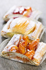 Image showing Pieces of fruit strudel