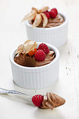 Image showing Chocolate mousse dessert