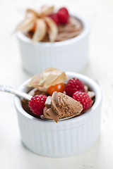 Image showing Chocolate mousse dessert