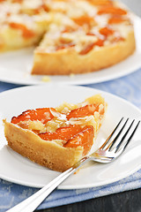Image showing Slice of apricot and almond pie