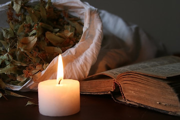 Image showing Candle, Book and Other