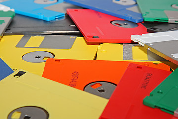 Image showing Many colored compute diskette isolated on white