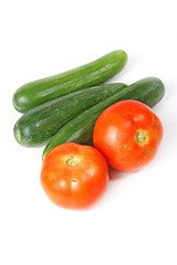 Image showing Tasty kitchen. Fresh vegetables isolated on white