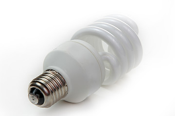 Image showing Fluorescent lamp bulb on isolated background