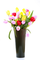 Image showing vase of tulips