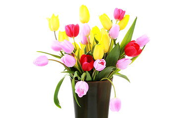 Image showing vase of tulips