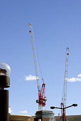 Image showing Construction site with Two Cranes in the strip in Las Vegas