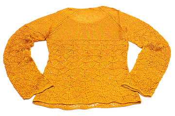 Image showing Orange knitted jacket