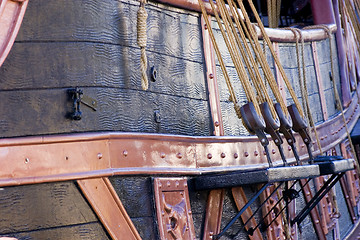 Image showing Close up on a Pirate Ship