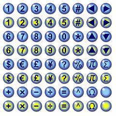 Image showing Number currency and mathematical symbol web buttons