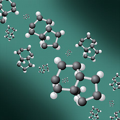 Image showing Organic molecules against a grid background