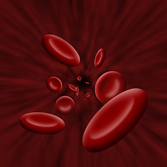 Image showing Platelet cells flowing through bloodstream