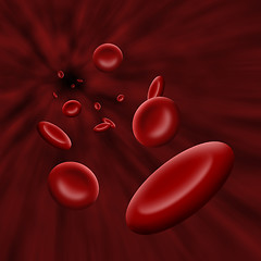 Image showing Platelet cells flowing through bloodstream