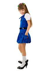 Image showing The girl in a blue dress