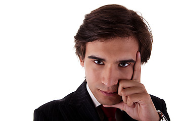 Image showing Young Business Man thinking