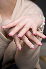 Image showing Beautiful manicured fingernails