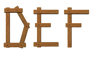 Image showing wooden letters def