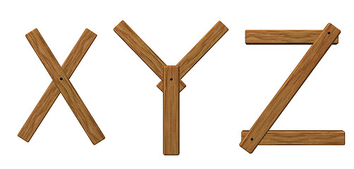 Image showing wooden letters xyz