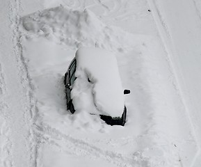 Image showing Car covered in snow
