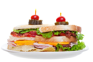 Image showing Club sandwich