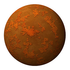 Image showing Sphere ball or planet with a rusty textured surface