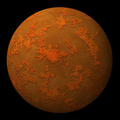 Image showing Sphere with rusty iron metal textured surface