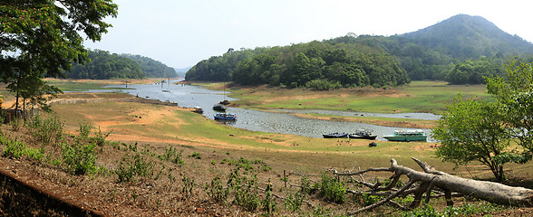 Image showing Periyar Lake, Kerala, panorama