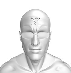 Image showing x on forehead