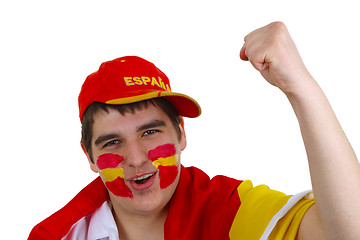 Image showing Spanish soccer fan