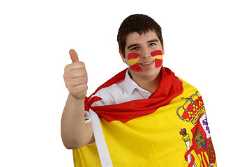 Image showing Spanish soccer fan