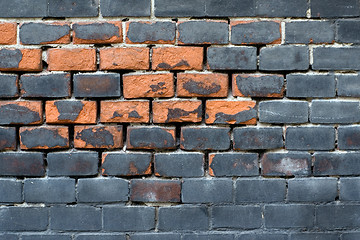 Image showing Black brick wall