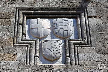 Image showing Medieval shields.