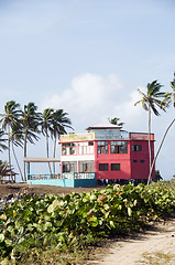 Image showing colorful beach house hotel corn island nicaragua