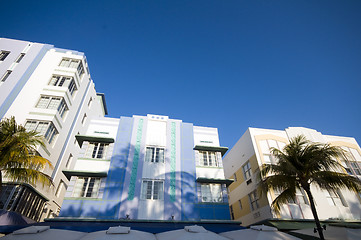 Image showing historic art deco architecture buildings south  beach miami