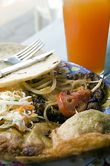 Image showing mixed plate of street food leon nicaragua