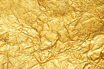 Image showing Crumpled gold foil textured background