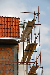 Image showing Scaffolding on building corner