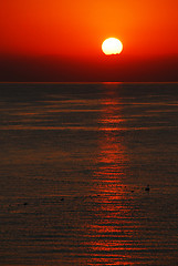 Image showing Sunrise over Mediterranean sea