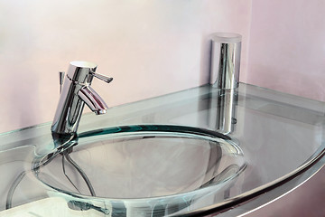 Image showing Glass sink angle