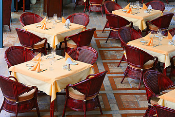 Image showing Restaurant tables