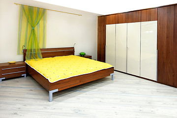 Image showing Wooden bedroom